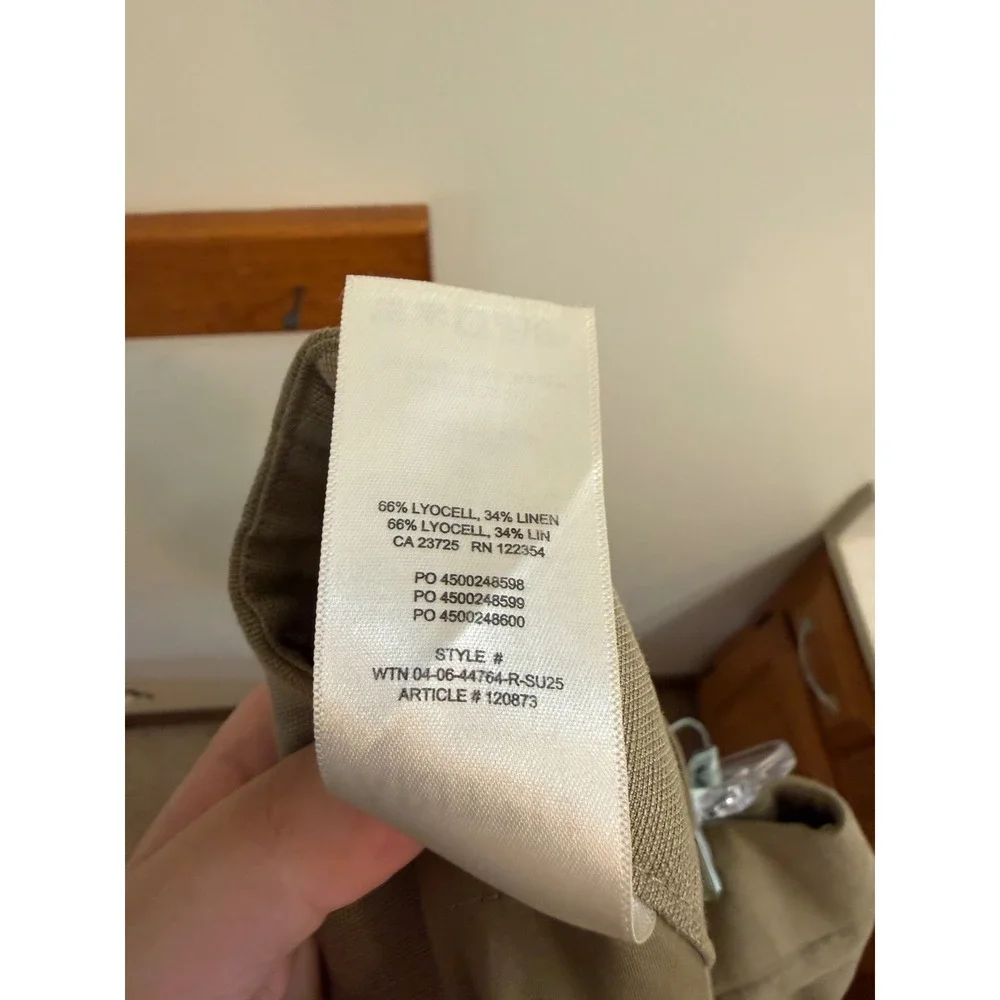 Aritzia The Limitless Pant 10 Linen Blend Khaki Wide Leg Business Casual Work